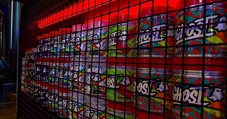 Sélection de boissons derrière la grille métallique